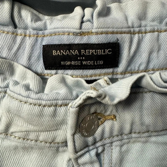 Banana Republic Belted Highrise Wide leg Jeans Size 12 - Picture 5 of 9